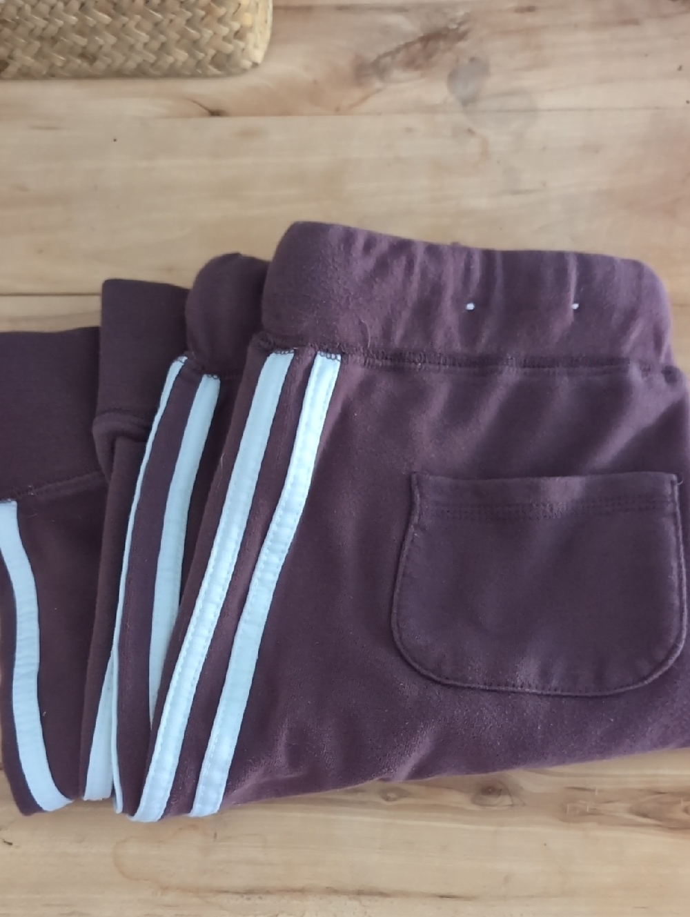 Reflex Maroon Track Pants with White Side Stripes